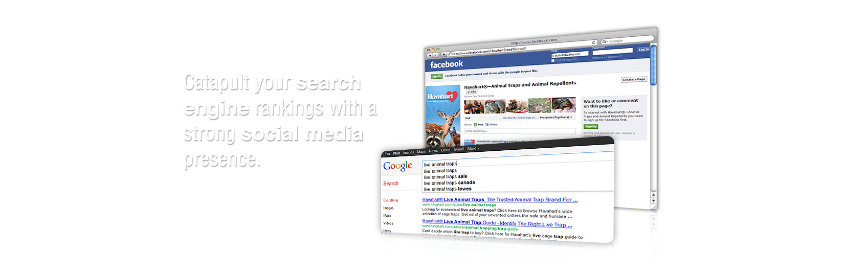 Catapult your Search Engine Rankings with a strong Social Media Presence.